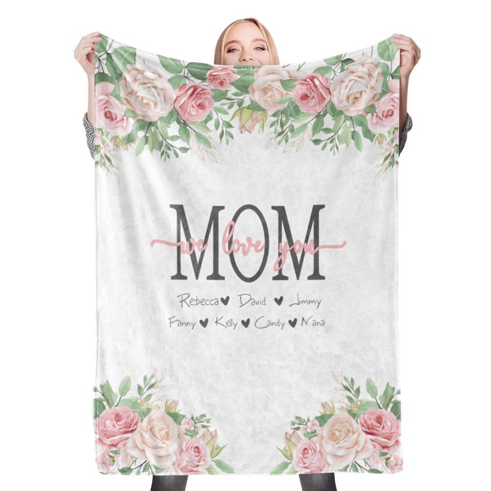 We Love You Mom Custom Blanket for Mom Mother's Day Blanket Mother's Day Gifts