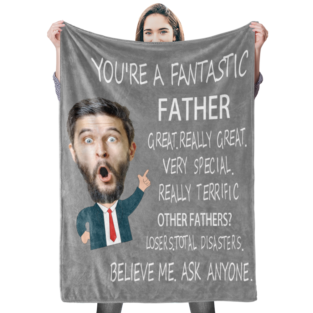 Custom Dad Blanket Personalized Photo Blankets Custom Collage Blankets - 8 Photos