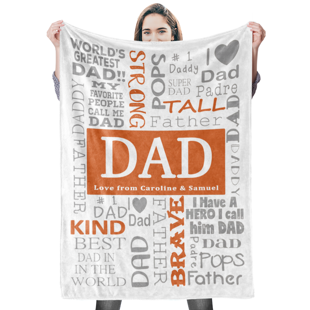 Custom Dad Blanket Personalized Photo Blankets Custom Collage Blankets - 8 Photos