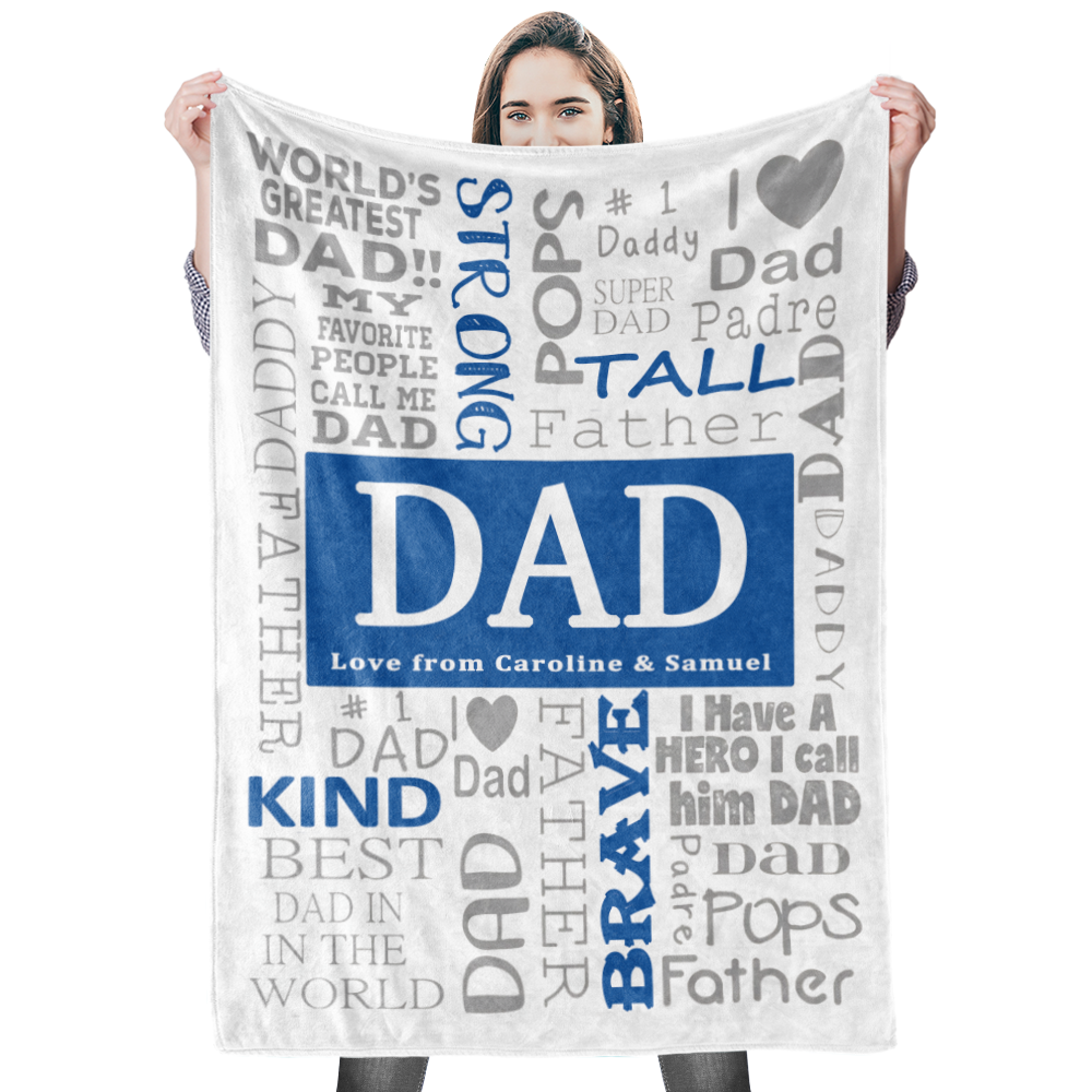Custom Dad Blanket Personalized Photo Blankets Custom Collage Blankets