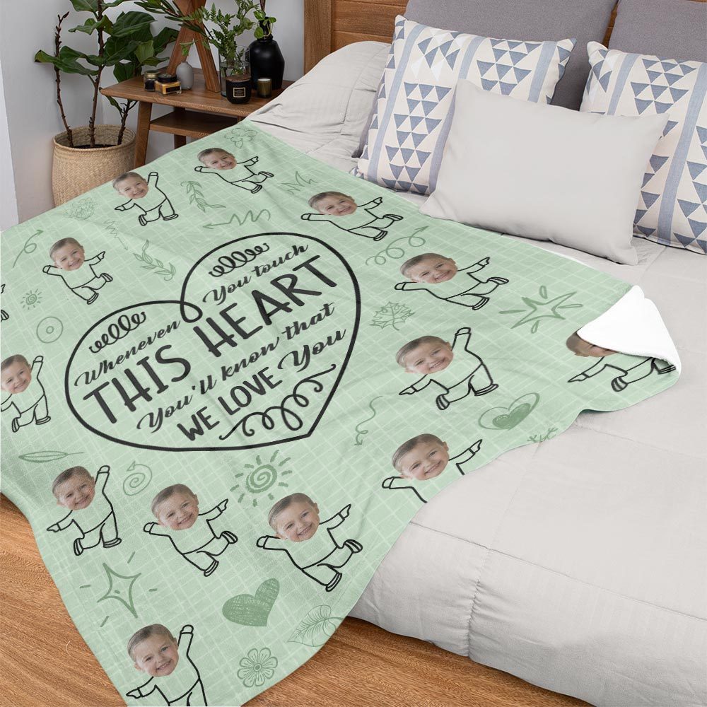 Father's Day Custom Face Blanket Love You Gifts for Dad