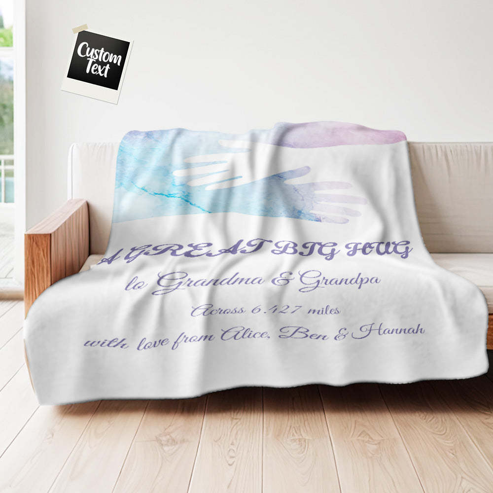 Custom Send A Hug Text Blanket Unique Gift For Lovers - Get Photo Blanket