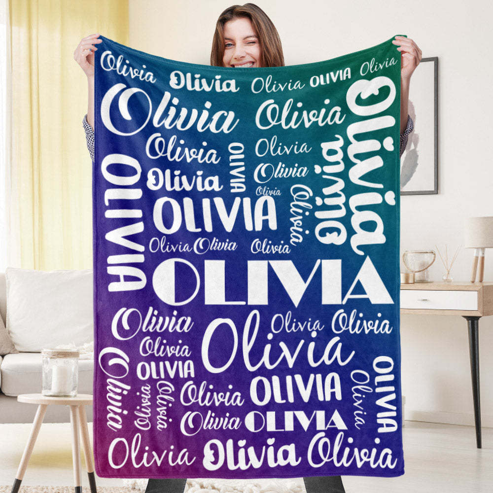Custom Name Blanket Unique Gift for Family - Get Photo Blanket