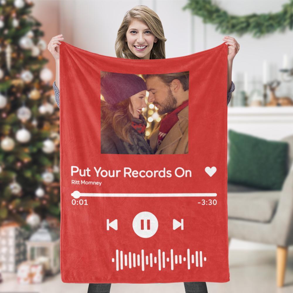 Custom Music Art Gifts Custom Music Blanket Personalized Photo Blanket Unique Gift for Her