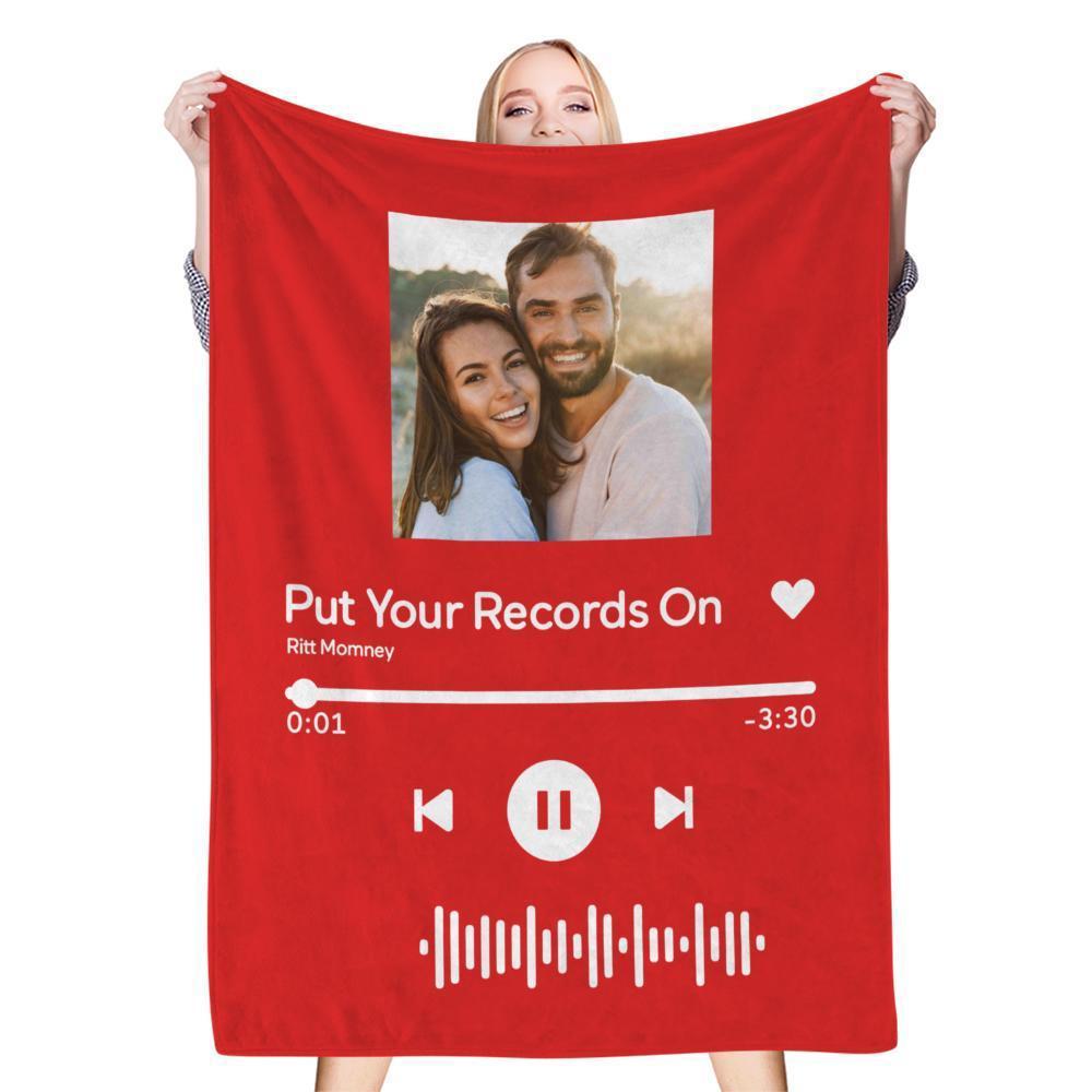 Custom Music Art Gifts Custom Music Blanket Personalized Photo Blanket Unique Gift for Her