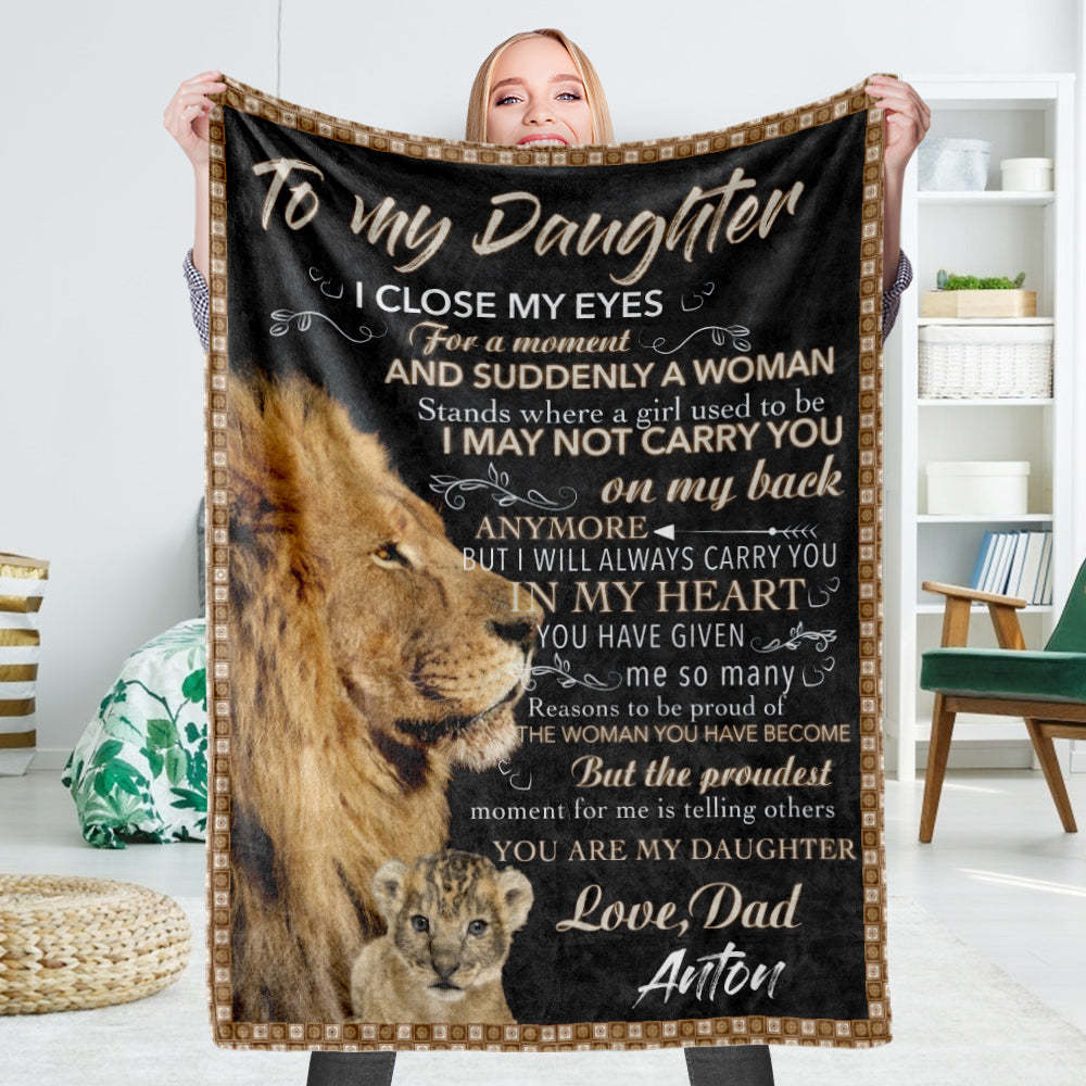 Custom Blankets Personalized Name Fleece Blanket- To My Daughter The Lion King Blanket
