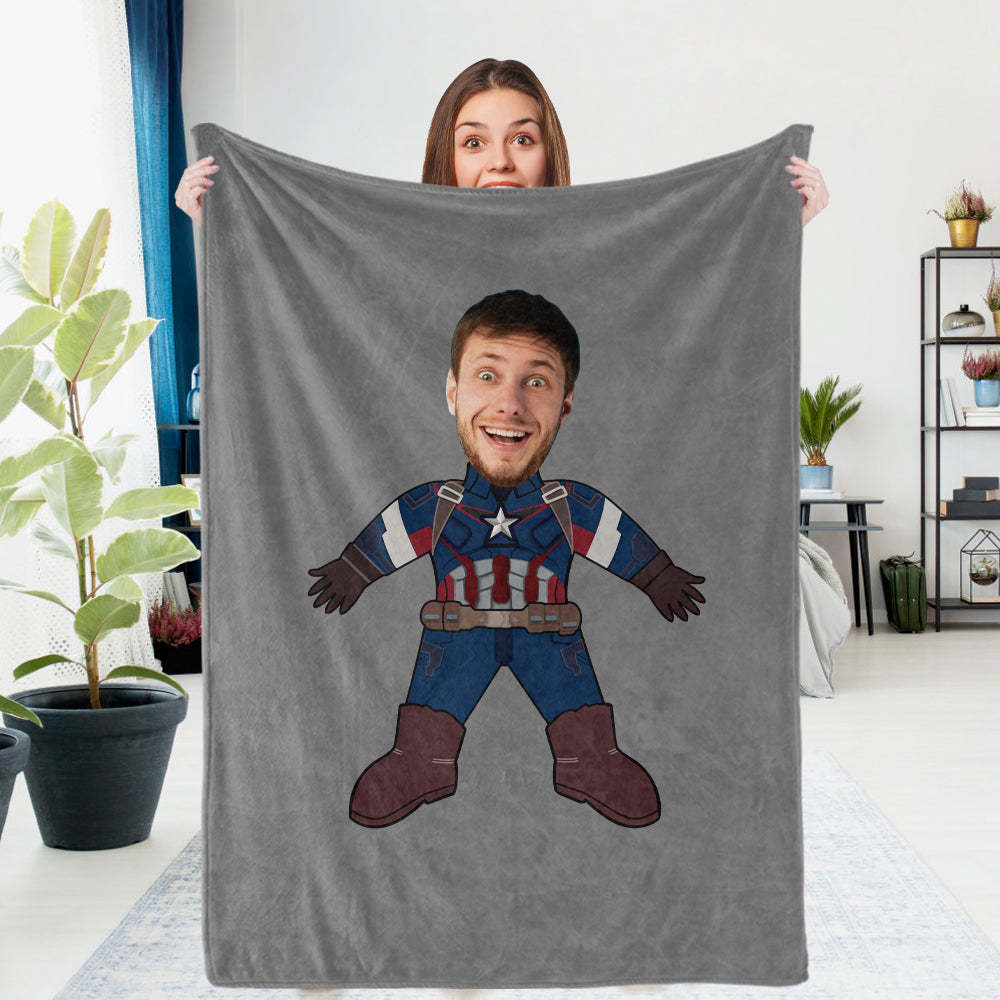 Custom Photo Blanket Unique Capitain America Gifts Personalized Photo Gifts Unique Customized Gifts