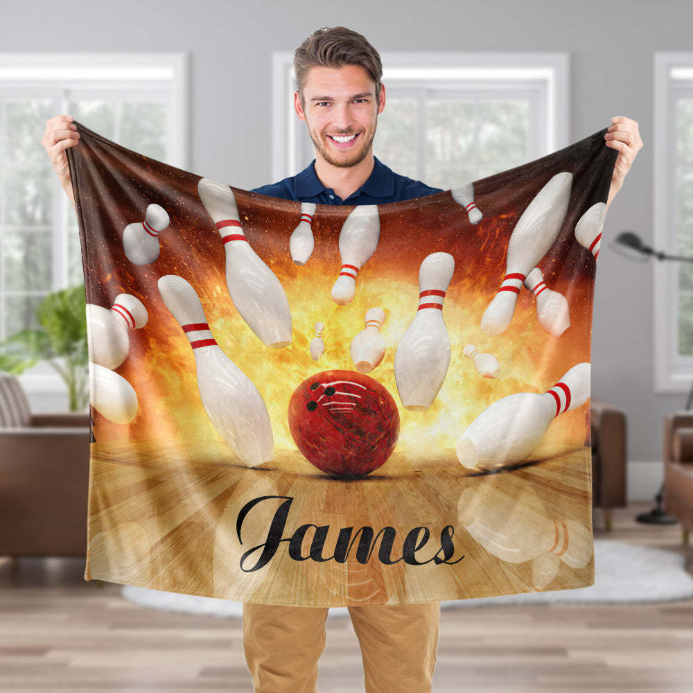 Personalized Blanket Gifts for Bowling Fans Personalized Bowling Blankets Custom Name Blankets