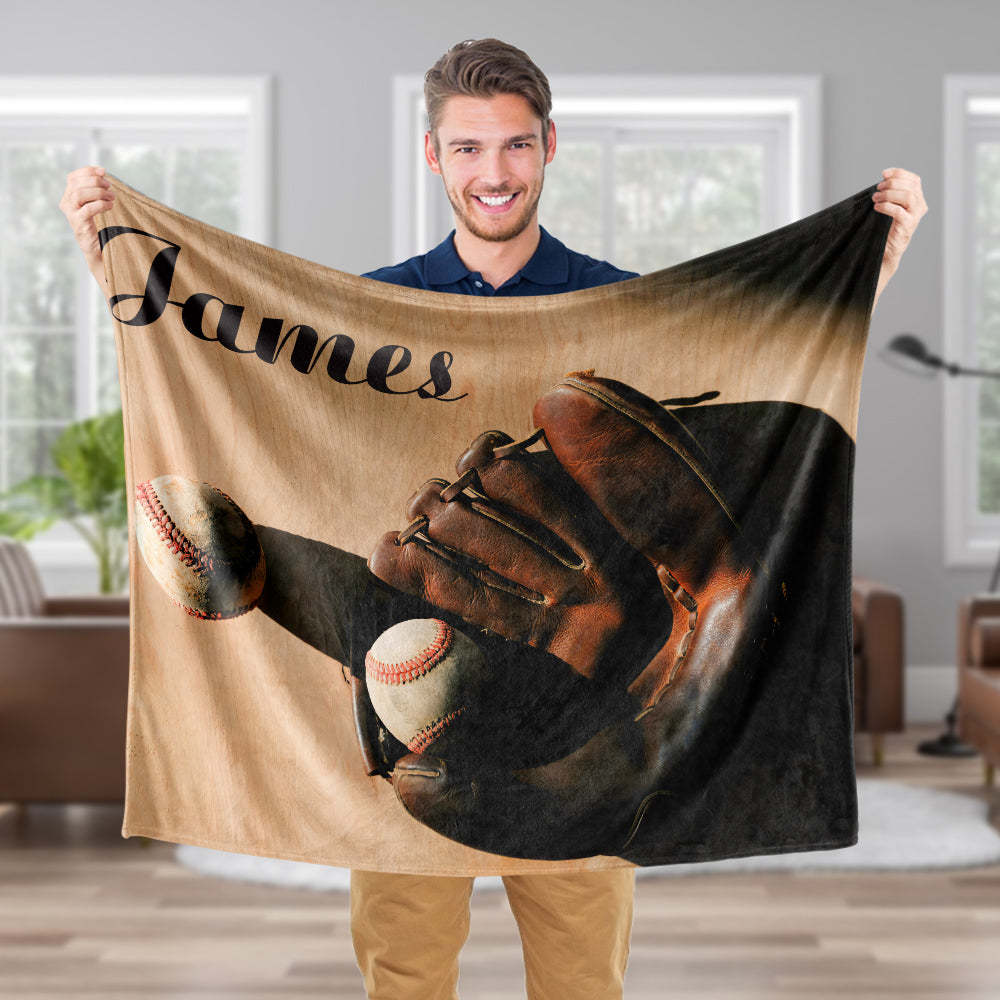 Personalized Blanket Softball Blanket Custom Name Gifts Personalized Text Blanket, Gifts for Softball Fans