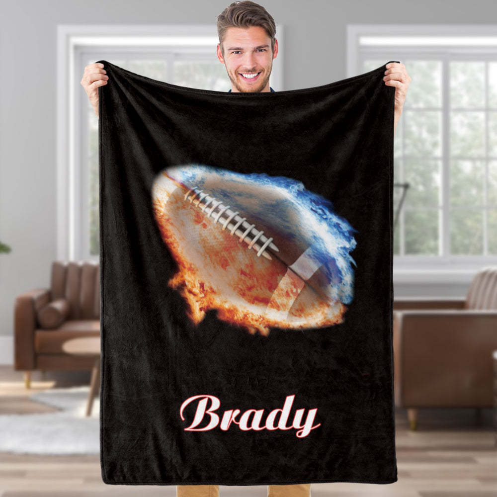 Personalized Blanket Custom Football Blanket Personalized Name Blanket Unique Gifts for Football Fans