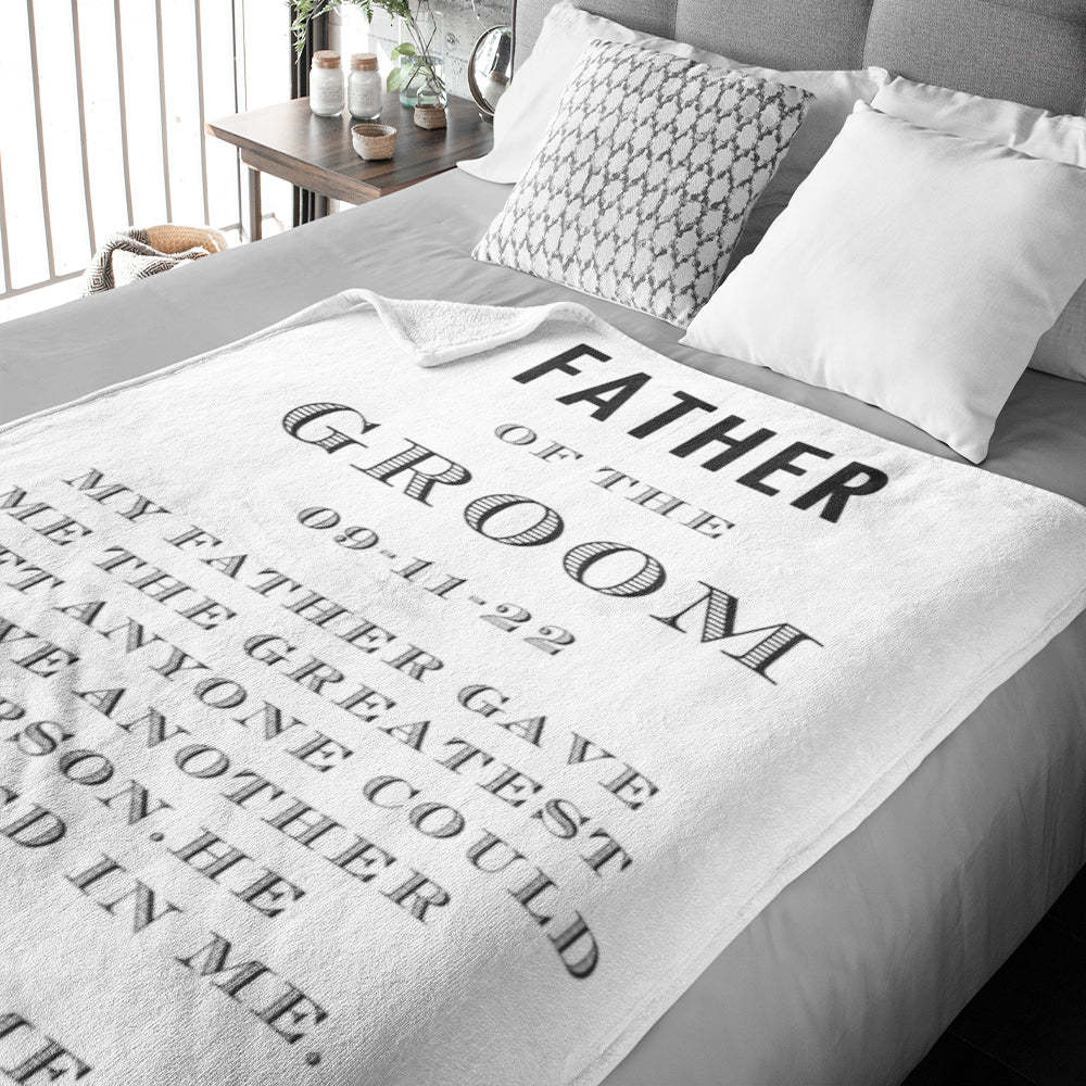 Custom Blanket Personlised Calendar Blanket Anniversary Gifts for Father of the Groom
