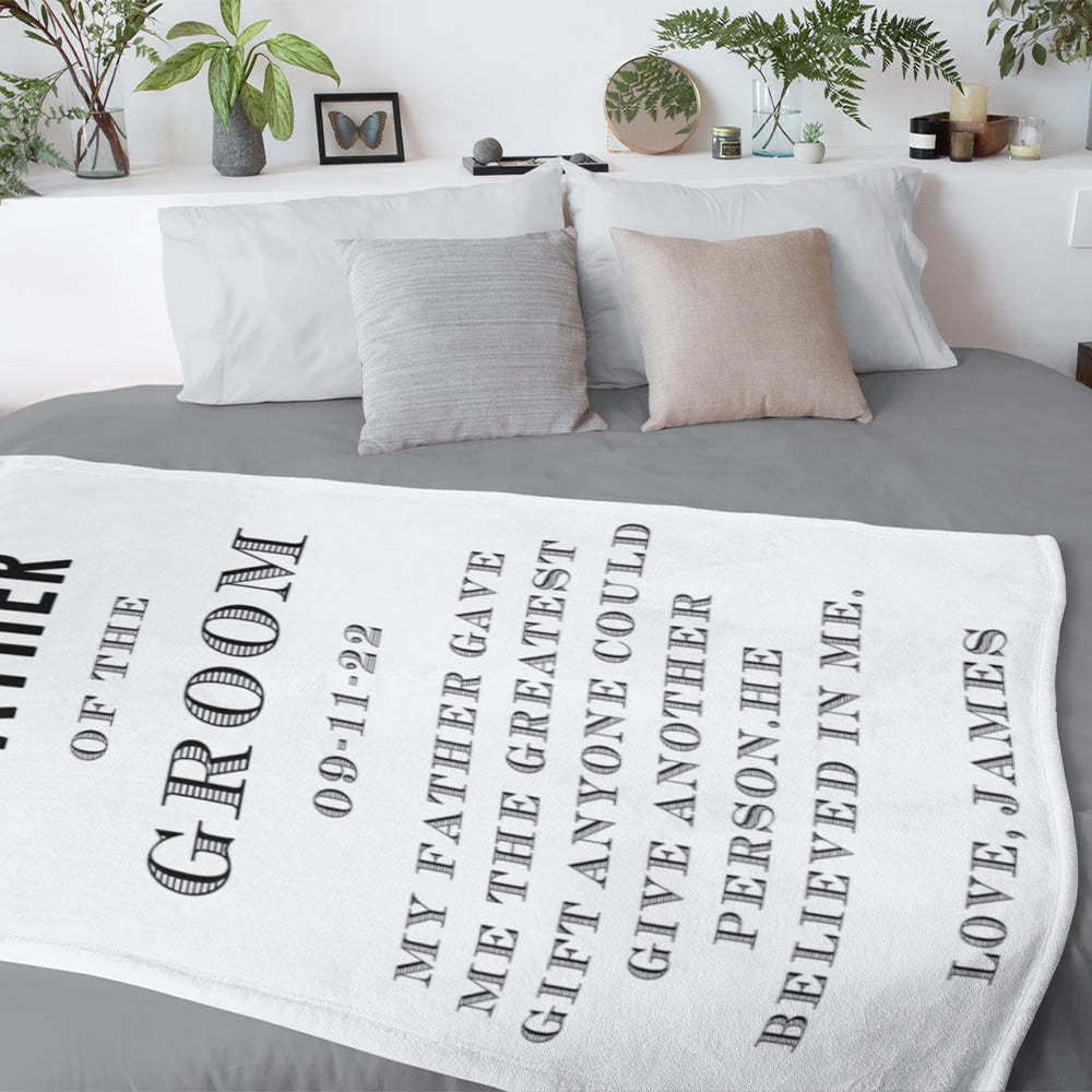 Custom Blanket Personlised Calendar Blanket Anniversary Gifts for Father of the Groom