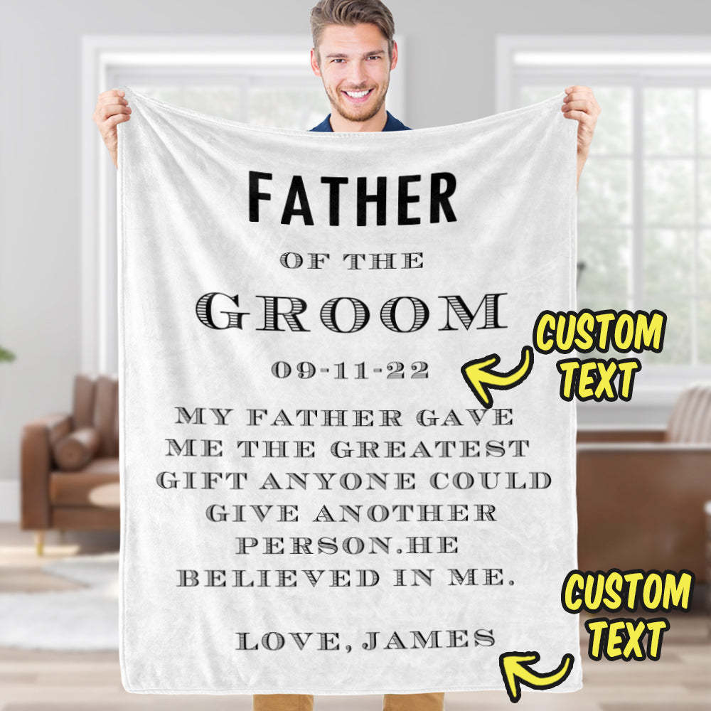 Custom Blanket Personlised Calendar Blanket Anniversary Gifts for Father of the Groom