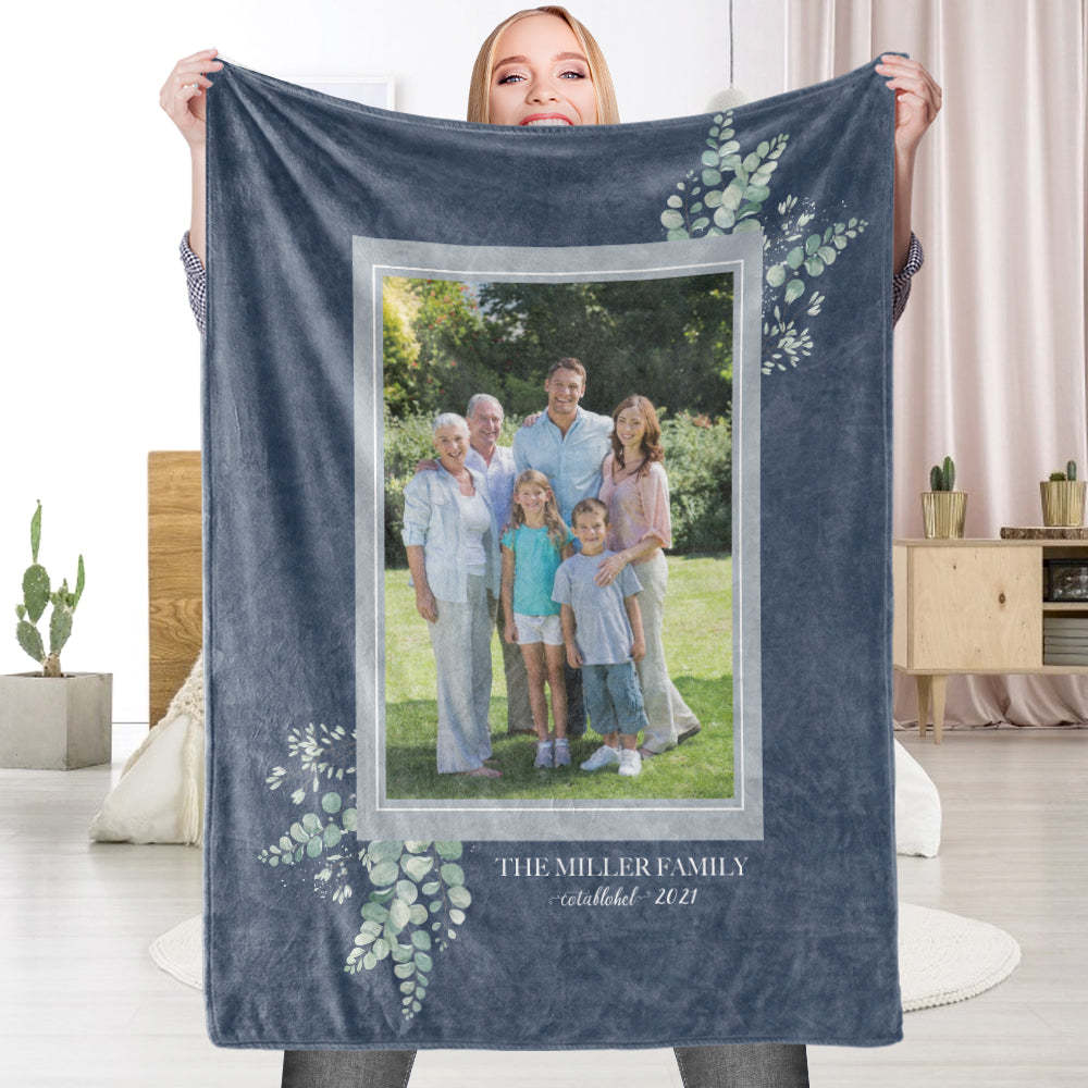 Custom Photo Blanket Foliage Corner Fleece Photo Blanket Gifts for Family