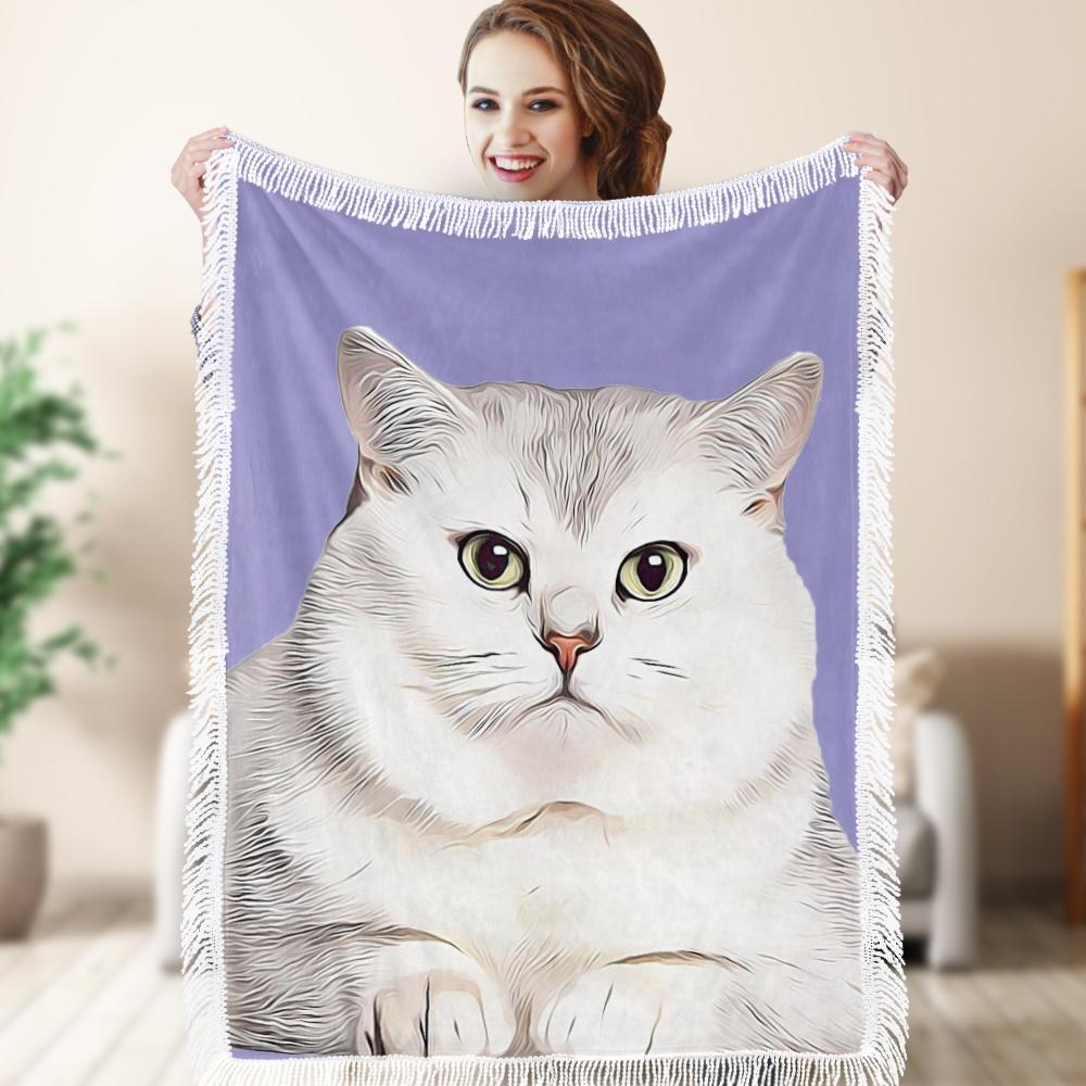 Custom Portrait Blankets Personalized Photo Blankets Custom Photo  Blanket, Personalized Cat Photo Blanket