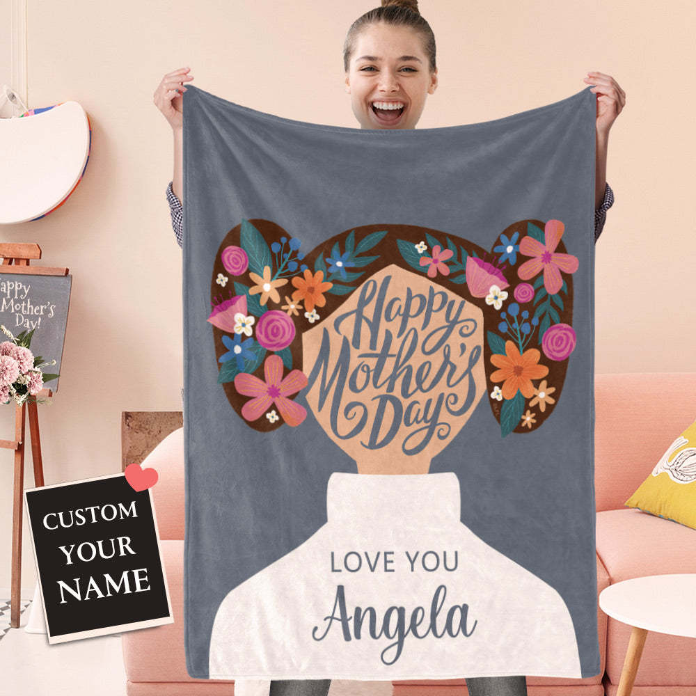 Mother's Day Blanket Personalized Blanket Gift For Mom Happy Mother's Day
