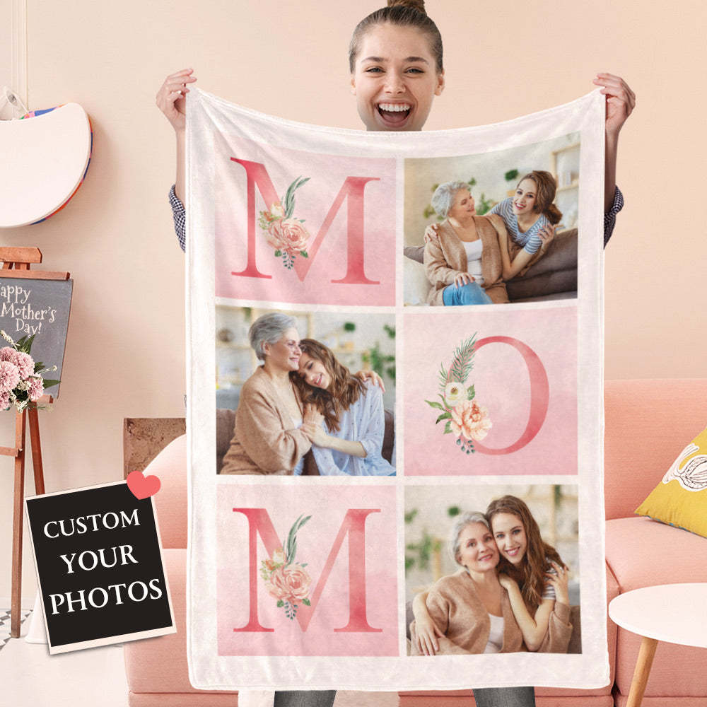 Mother's Day Blanket Custom Photo Blanket Gift for Mom