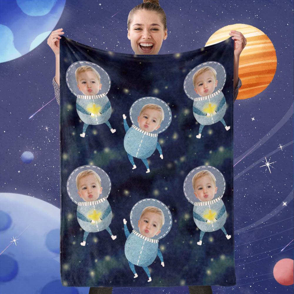 Custom Cute Astronaut Picture Blankets-jojo-2