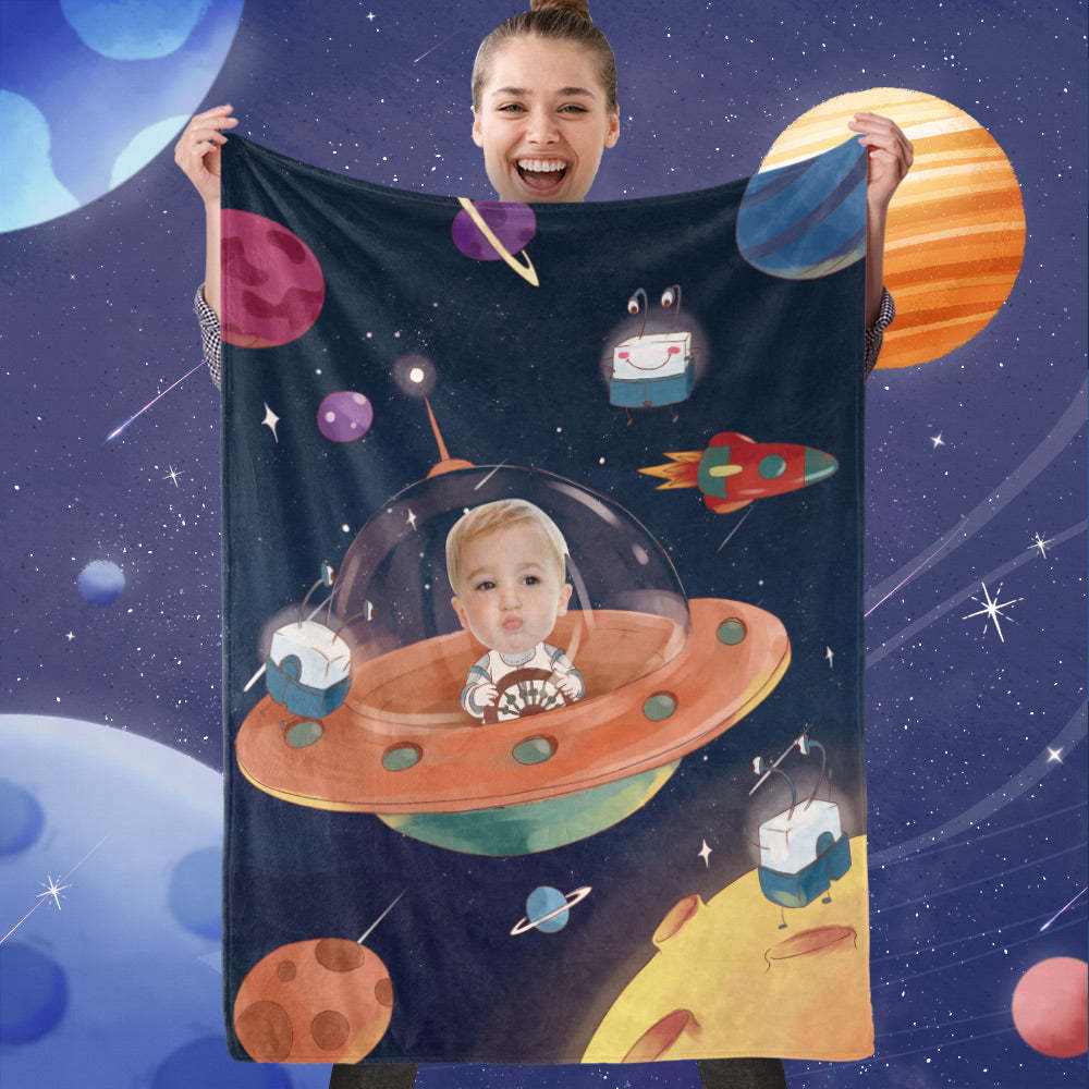 Custom Face Blanket, Custom Rocket And Spacecraft Blanket, Best Gift For Space Lover