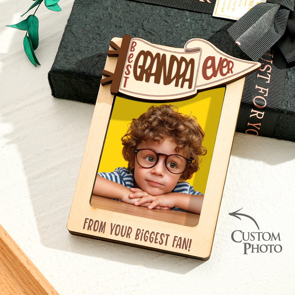 Custom Photo Engraved Personalized Frame Fridge Magnet Gift for Kids