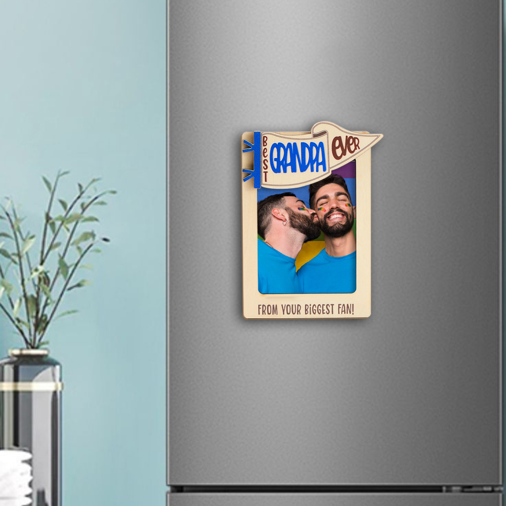 Custom Engraved Personalized Photo Frame Fridge Magnet Man to Man Gay Gift Ideas LGBT Gifts