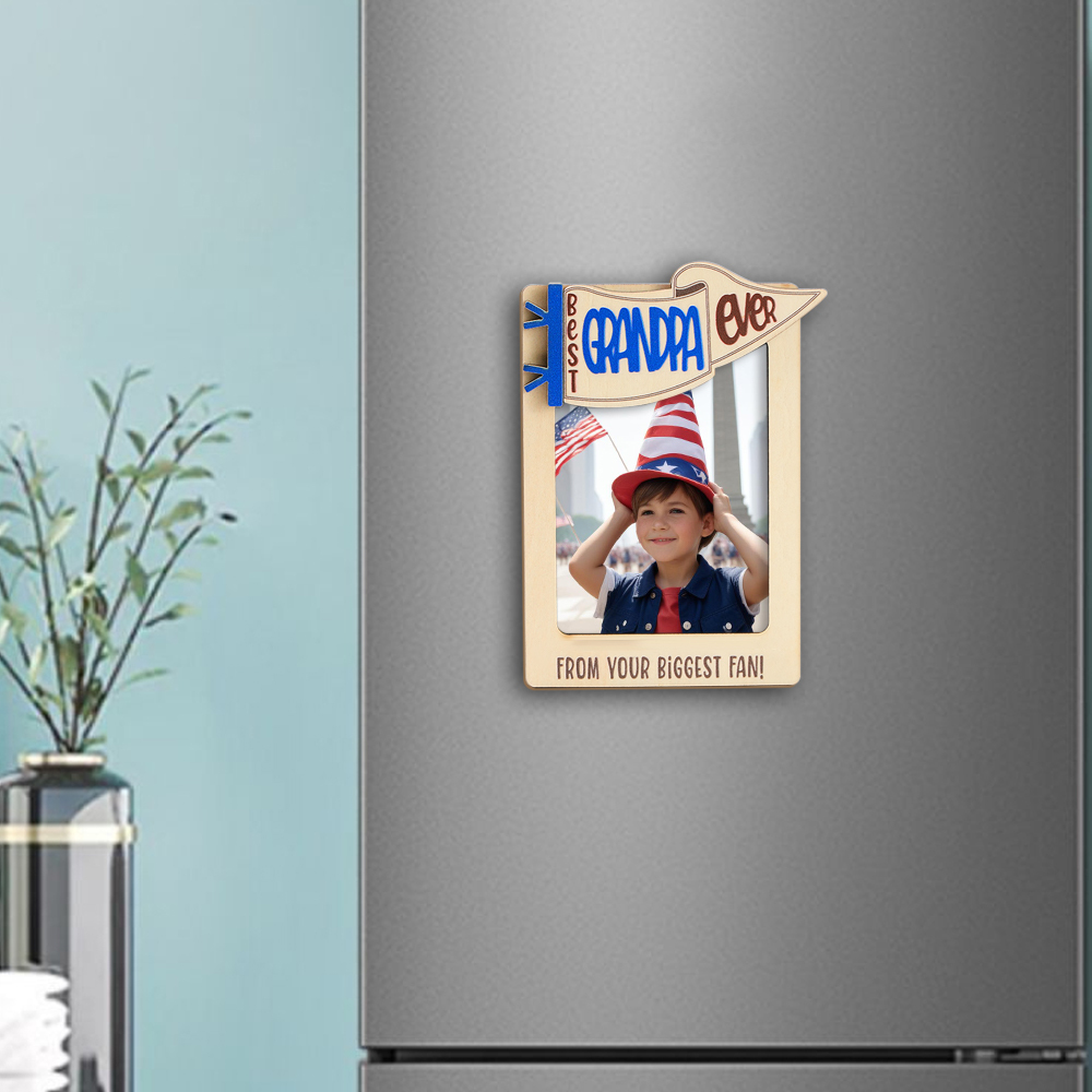 Custom Engraved Personalized Picture Fridge Magnet Independence Day Gift
