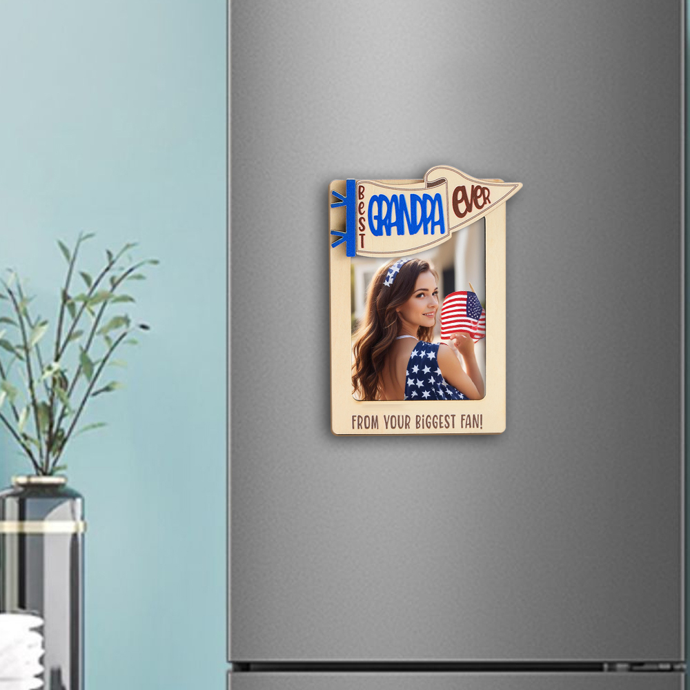 Custom Engraved Personalized Picture Fridge Magnet Independence Day Gift