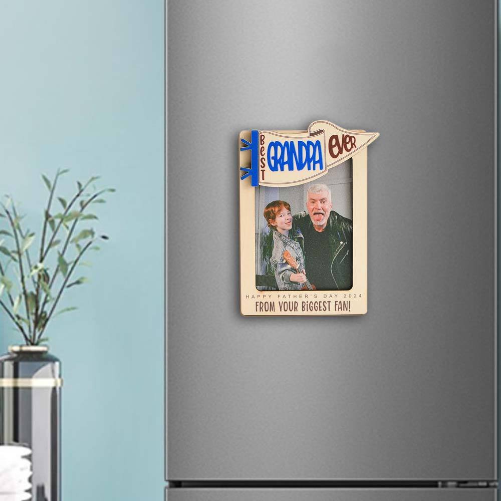 Father's Day Gift Fridge Photo Magnet,, Gift for Dad, Father’s Day, Car Visor Clip, Personalized Picture Frame, Car Visor Clip, Grandparent