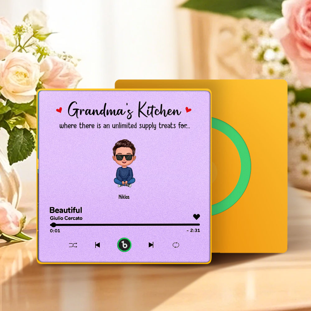 Custom Music Fridge Magnet Mother's Day Music Wall Photo Sticker That Plays Music Without Cell Phone Multiple Styles - Get Photo Blanket