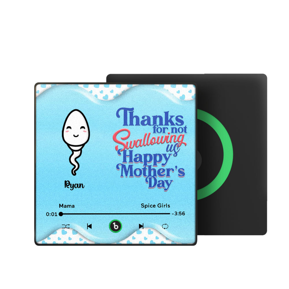 Thanks for not Swallowing Me Personalized Music Fridge Magnet, Funny Mother's Day Gift for Mom, Gift for her