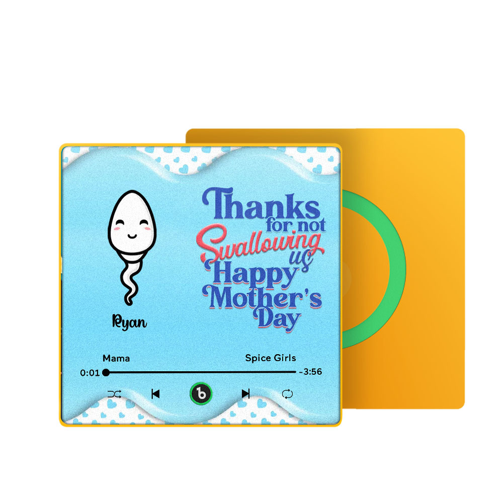Thanks for not Swallowing Me Personalized Music Fridge Magnet, Funny Mother's Day Gift for Mom, Gift for her