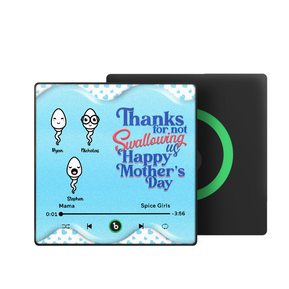 Thanks for not Swallowing Me Personalized Music Fridge Magnet, Funny Mother's Day Gift for Mom, Gift for her