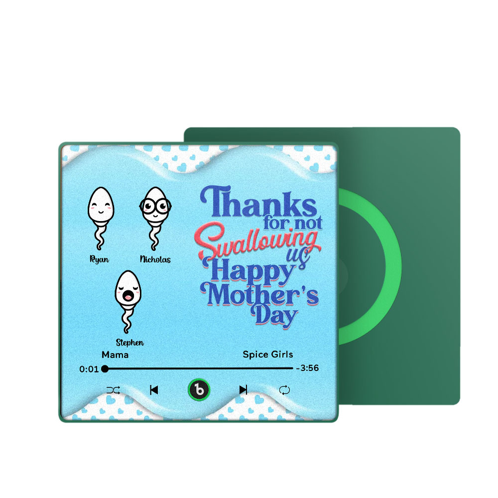 Thanks for not Swallowing Me Personalized Music Fridge Magnet, Funny Mother's Day Gift for Mom, Gift for her