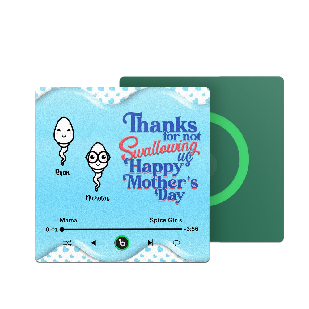 Thanks for not Swallowing Me Personalized Music Fridge Magnet, Funny Mother's Day Gift for Mom, Gift for her