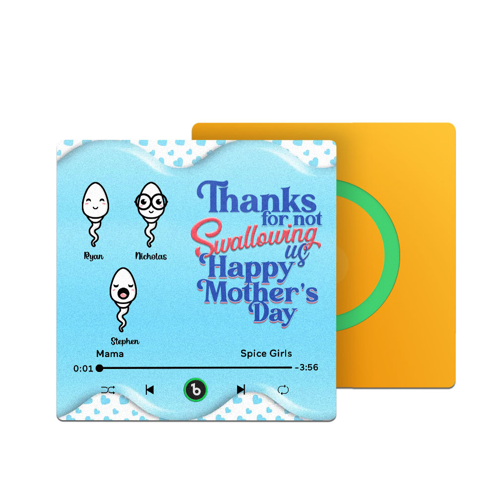 Thanks for not Swallowing Me Personalized Music Fridge Magnet, Funny Mother's Day Gift for Mom, Gift for her