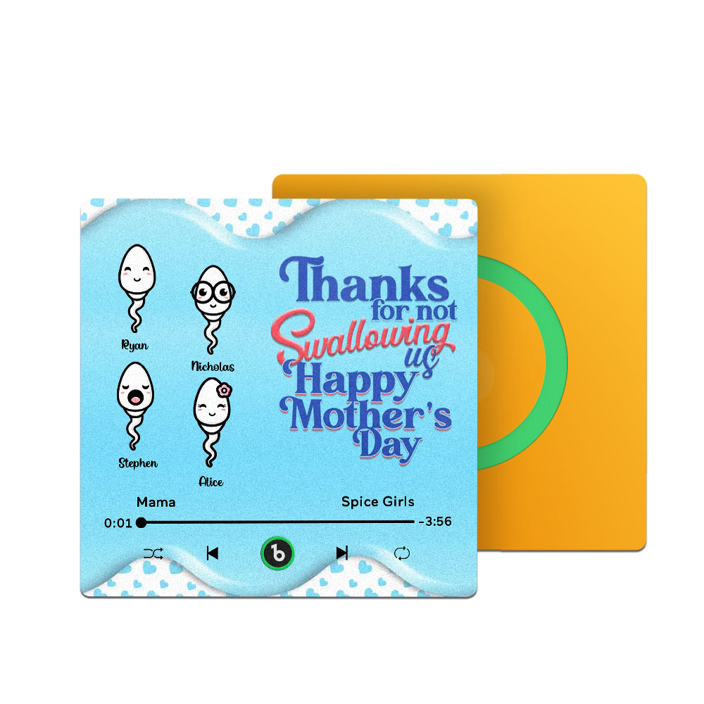 Thanks for not Swallowing Me Personalized Music Fridge Magnet, Funny Mother's Day Gift for Mom, Gift for her