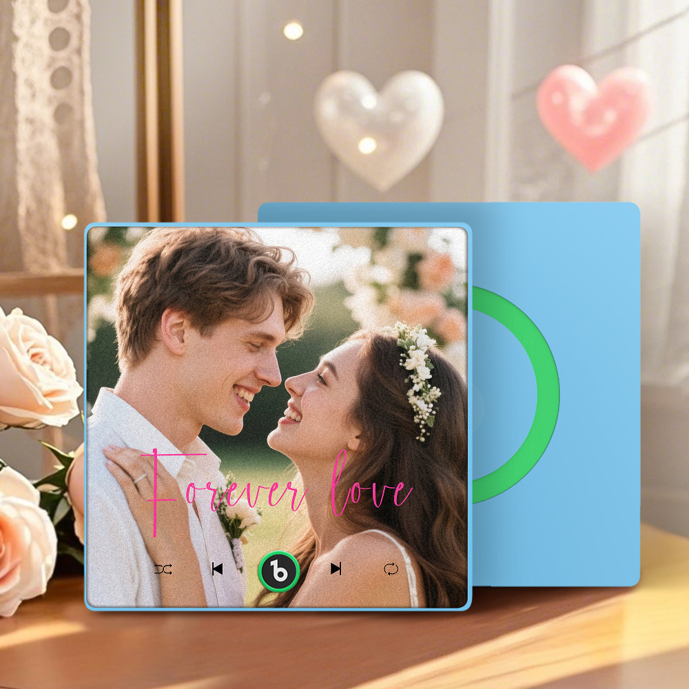 Custom Music Fridge Magnet Personalized Gift with Recordable Voice Photo Unique Anniversary Wedding Christmas Present for Her Him Couples - Get Photo Blanket