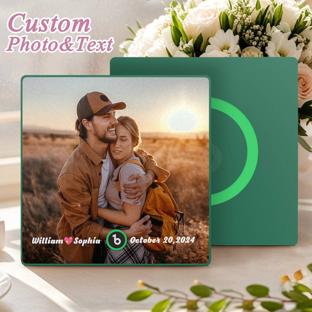 Custom Music Fridge Magnet Personalized Gift with Recordable Voice Photo Unique Anniversary Wedding Christmas Present for Her Him Couples - Get Photo Blanket