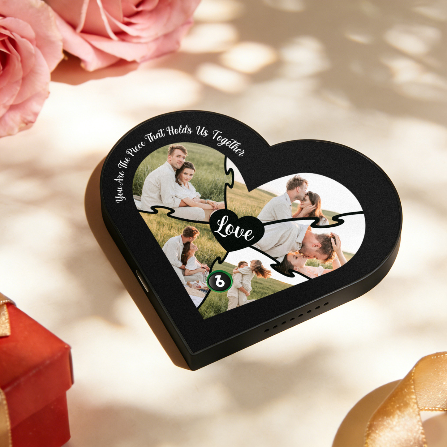 Custom Heart-Shaped Music Photo Fridge Magnet Romantic Gift for Couples Valentine's Day Gifts - Get Photo Blanket