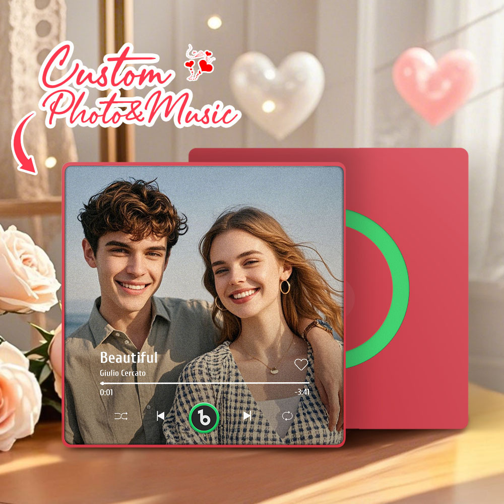 New Upgrade Custom Music Fridge Magnet Colorful Frame Album Fridge Magnet Can Play Songs Gift for Couple Valentine's Day Gifts