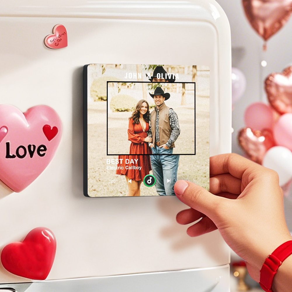Custom Music Fridge Magnet Album Fridge Magnet with Colorful Frame Valentine's Day Gifts