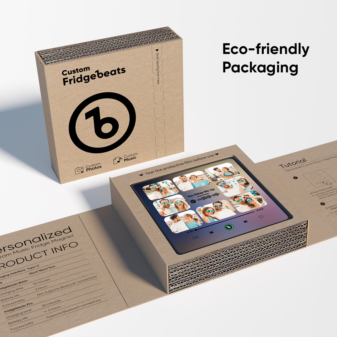 Personalized Music Fridge Magnet Can Plays Song FridgeBeats Pro Supports Bluetooth Connectivity Upgrade Photo Colorful Album Fridge Magnet 9 Photos Gifts for Valentine's Day