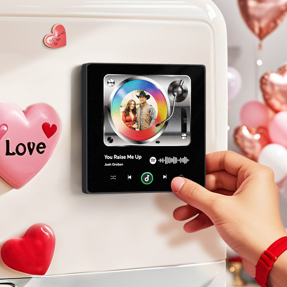 Upgrade Photo Colorful Album Fridge Magnet Personalized Music Fridge Magnet Can Plays Song FridgeBeats Pro Supports Bluetooth Connectivity Home Decor Valentine's Day Gifts