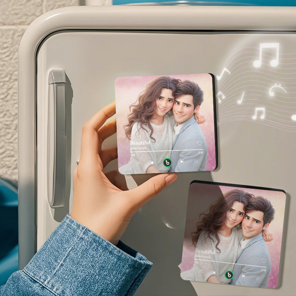 Custom Cartoon Couple Refrigerator Magnet Stickers Gifts for Her