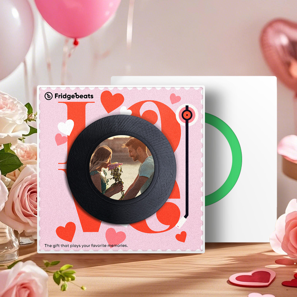 Custom Music And Photo Fridge Magnet for Couple Supports NFC Functionality LOVE - Get Photo Blanket