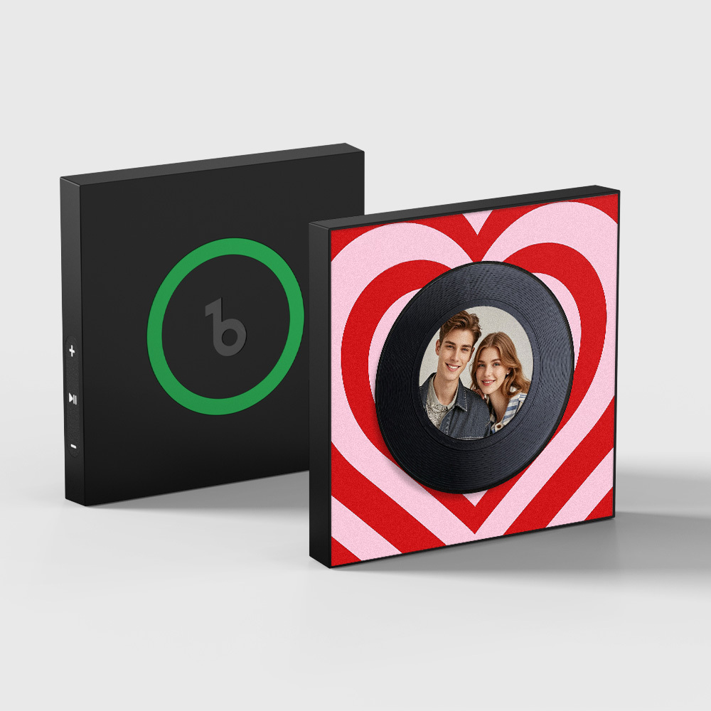 Custom Music And Photo Fridge Magnet Personalized Love Wave Fridge Magnet Gift for Couple Valentine's Day