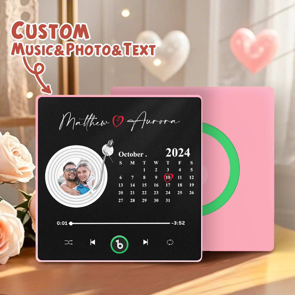 Upgrade Photo Colorful Album Fridge Magnet Personalized Music Fridge Magnet with Custom Name & Photo Fridge Magnet FridgeBeats Pro Supports Bluetooth Connectivity Funny Gift for Couples Valentine's Day Gift