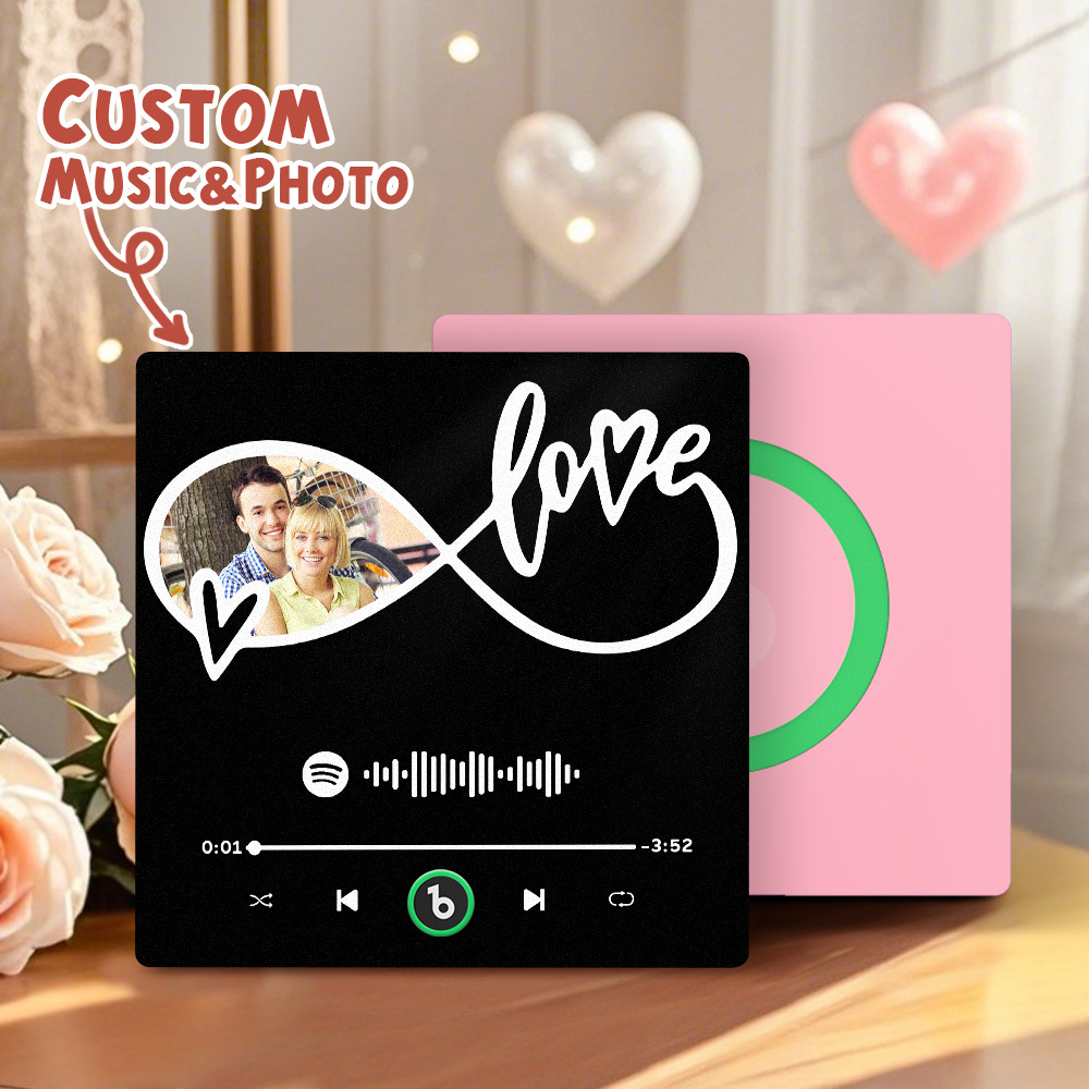 Upgrade Photo Colorful Album Fridge Magnet Personalized Music Fridge Magnet with Custom Name & Photo Fridge Magnet FridgeBeats Pro Supports Bluetooth Connectivity Funny Gift for Couples Valentine's Day Gift