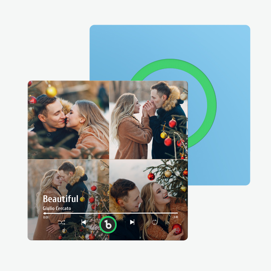 Custom Music Fridge Magnet Colorful Album Fridge Magnet Gifts for Couple 4 Photos - Get Photo Blanket