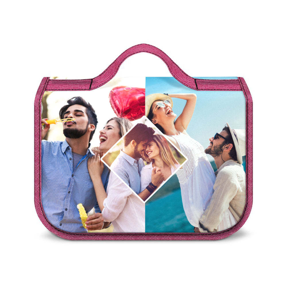 Custom Photo Hanging Toiletry Bag Personalized Cosmetic Makeup Travel Organizer for Men and Women - Get Photo Blanket